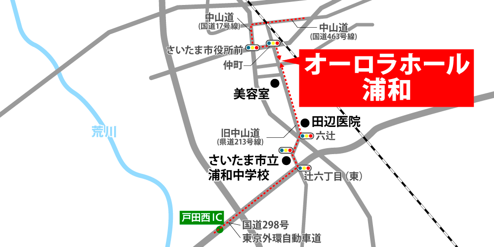 メモリア大垣への車での行き方・アクセスを記した地図